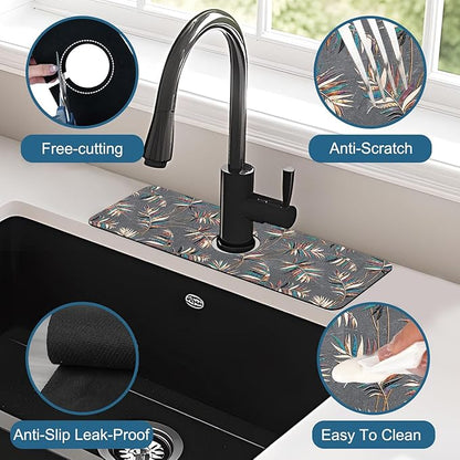 Ceramic Texture Kitchen Sink Splash Guard Faucet Mat Kitchen Tiles Super