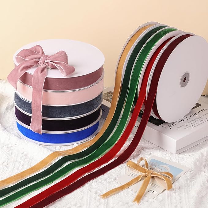 Dark Dusty Blue Velvet Ribbon 1-1/2" x 20Yd,Great for Gift Wrapping,Hair Bows Making, Wreaths,Wedding and Christmas Party Decoration(Dark Dusty Blue 1-1/2")