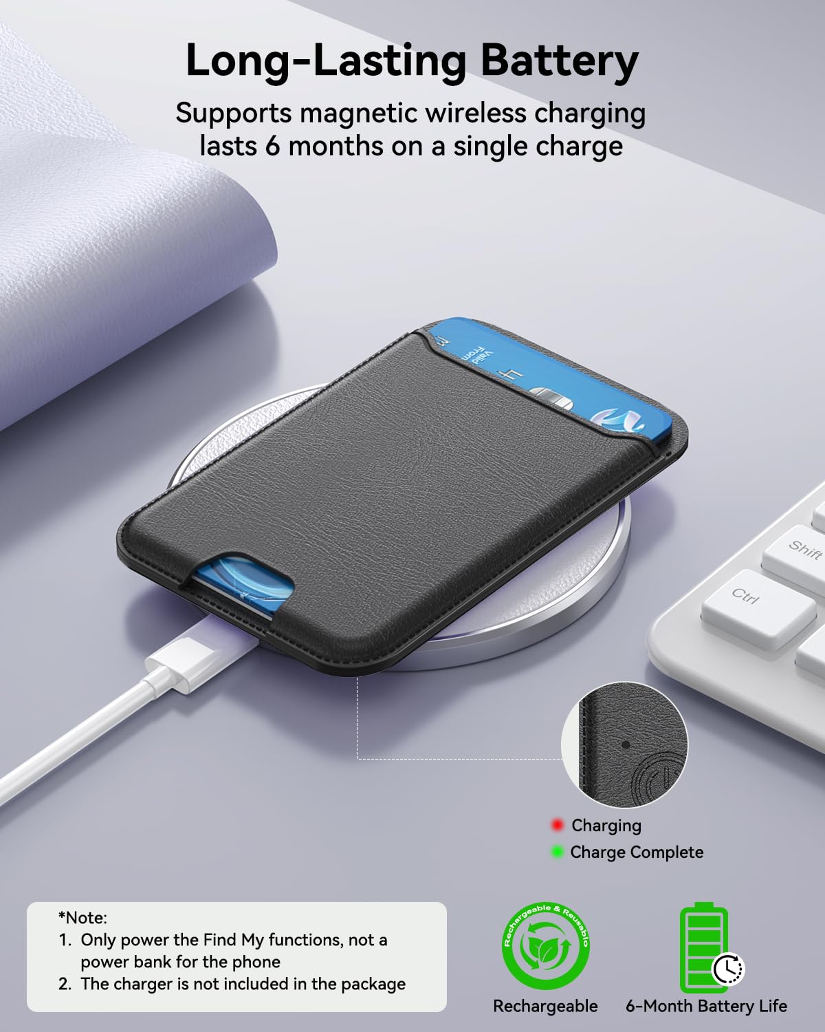 Fanseesy for MagSafe Wallet, Works with Apple Find My,4 Card Holder, Magnetic Phone Wallet for iPhone 17/16/15/14/13/12 Pro Max Air Plus Series, RFID Blocking Vegan Leather,Black
