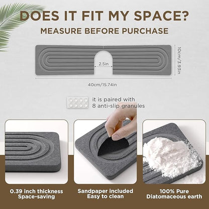Faucet Mat for Kitchen Sink, Diatomite Stone Drying Sink Protectors, Bathroom