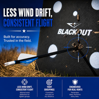 Tooth Of The Arrow - Hunting Arrows - Premium 3k Carbon Weave - .003 Straightness - 300 and 350 Spine. Compound & Recurve Bow, Avaliable in 6 Pack. (350 Spine, 30 Inch)