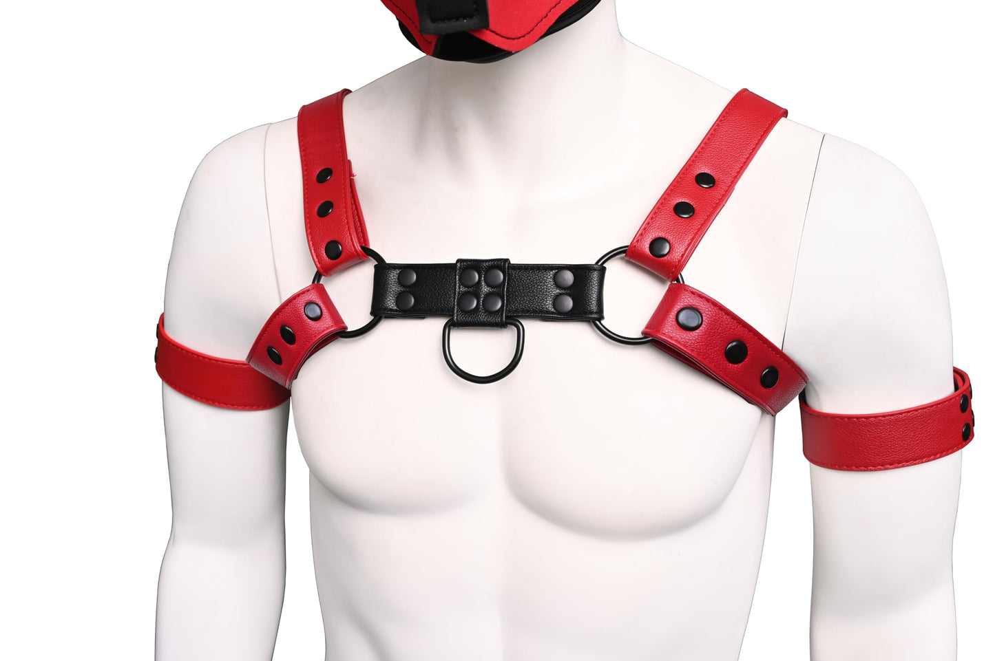 Harness for Men Adjustable Body Chest Harness Belt Clubwear for Halloween Christmas (Red)
