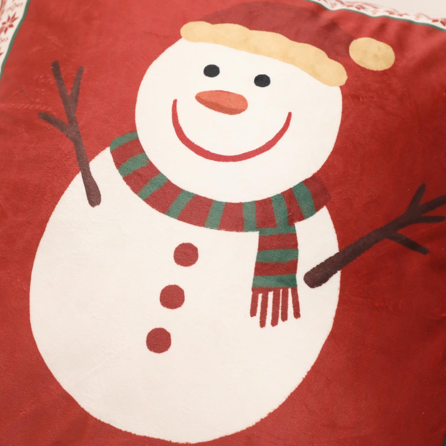 ISAENNE French Chrismas Velvet Throw Pillow Cover,Set of 2,18"x18"-Carol D
