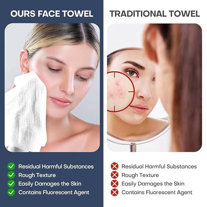 Disposable Face Towels 50 Count Compressed Towel Tablets 12×9 Inch Washcloths