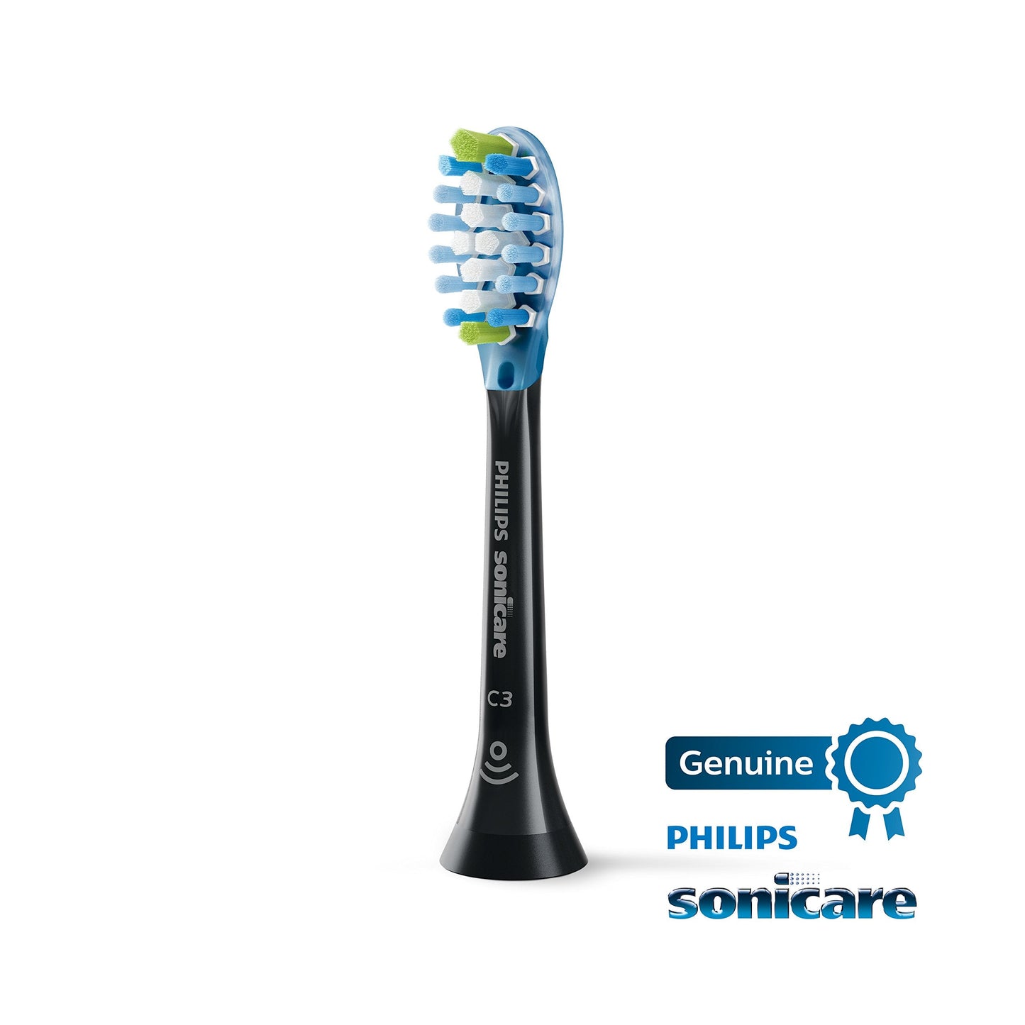 Philips Sonicare Genuine C3 Premium Plaque Control Toothbrush Heads, One Year Supply, 2 Brush Heads, Black, HX9044/95