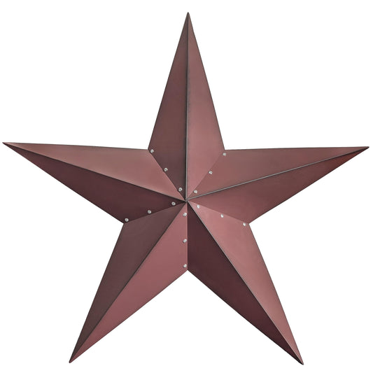 VIVICOMFY 48" Large Barn Star - Red Black Metal Star for Outside - Texas Stars Art - Rustic Vintage Western Country Home Farmhouse Primitive House Decor - Primitive Wall Decor