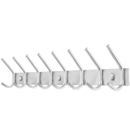WEBI Heavy Duty 24 Inch SUS 304 Coat Bath Towel Hook Hanger Rail Bar with 8 Hooks,Brushed Finish,for Bedroom,Foyers,Hallways Home Office Storage Organization, C-CBG08