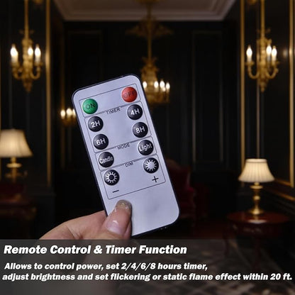 6 Pack Acrylic Flickering Flameless Candles with Remote, 2"X4" Candles Battery Operated, Flickering LED Warm Glow Tealight for Home Decor, with 4 Timers 100+Hours + 2 Lighting Modes, Included Battery
