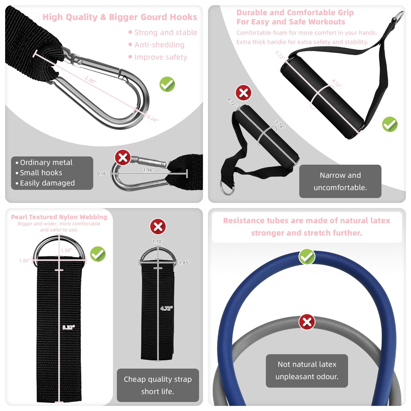 Aihoye Resistance Bands for Working Out, Exercise Bands with Handles, Stretch Bands for Exercise, Workout Bands with Door Anchors for Physical Therapy & Strength Training