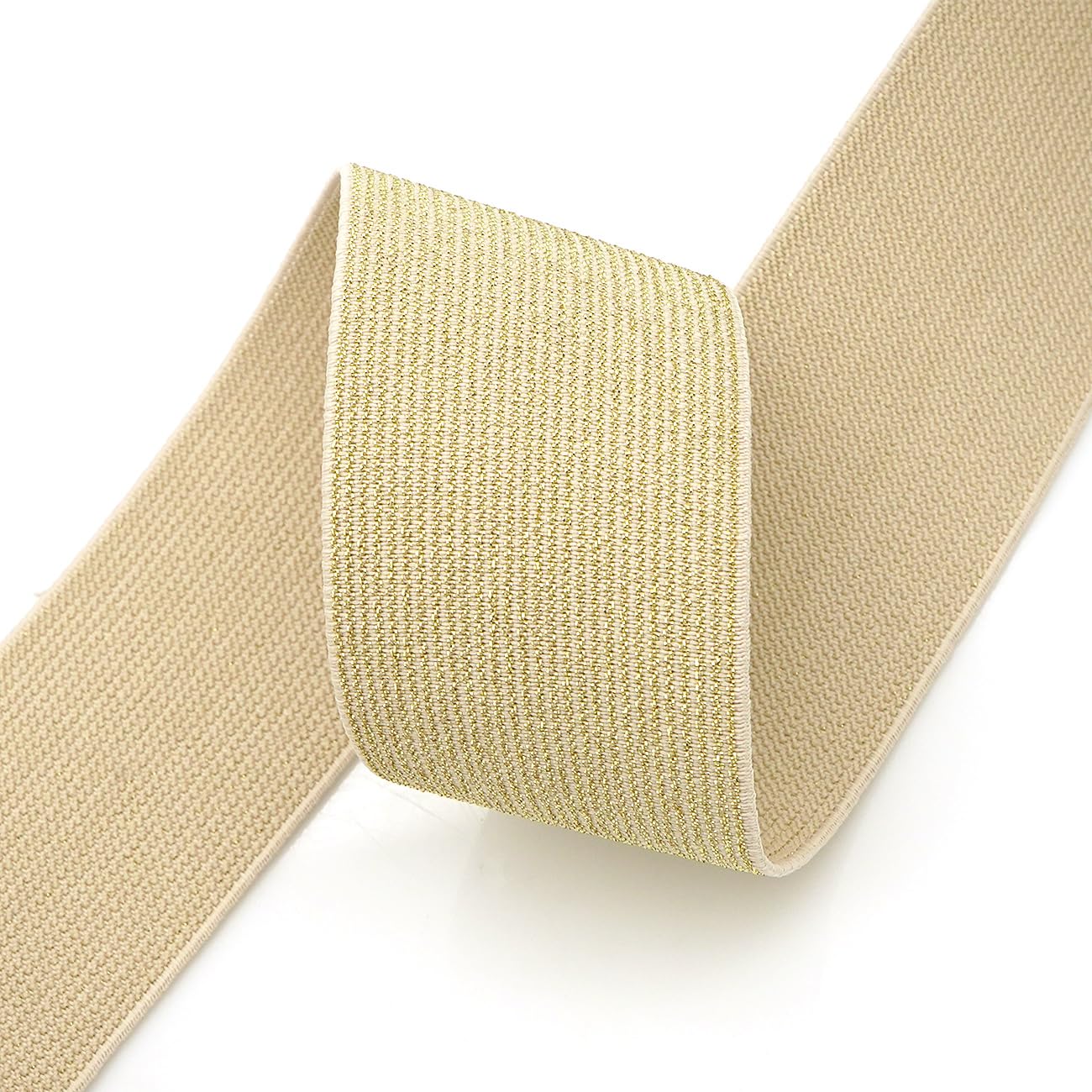BAOKELAN Women Wide Stretchy Waist Belts Elastic Cinch Belt for Dresses Bling Beige Gold 65CM