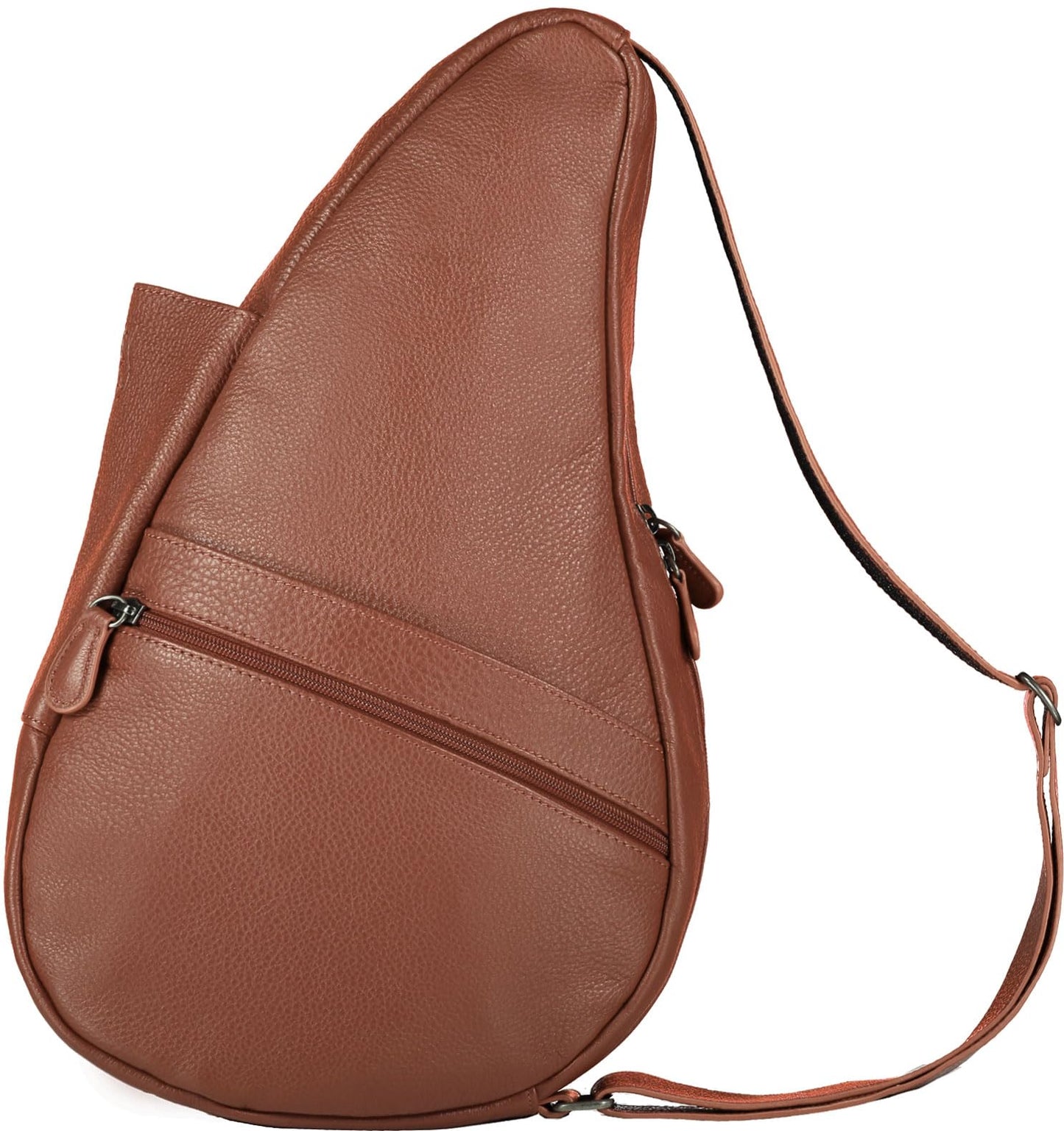 AmeriBag 19" Full-Grain Leather Healthy Back Bag Ergonomic Crossbody Sling for Everyday Use, Travel & Walking Comfort (Chestnut)
