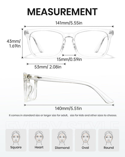 Cyxus Clear Blue Light Glasses for Women Men Reduce Eye Strain UV Blocking for Computer Screen