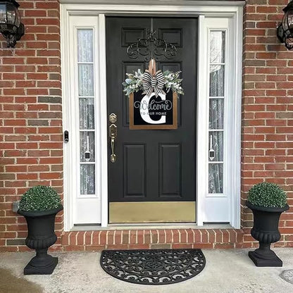 16'' Personalized Last Name Welcome Sign, Door Wreaths for Front Door Outside, Spring Wreath for Front Door Decor, Farmhouse New Home Gifts for Home (C)