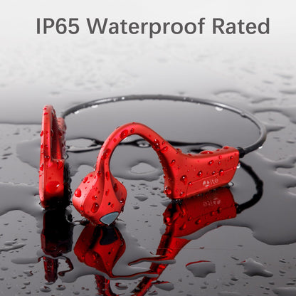 YouthWhisper Headset Open Ear Headphones - IPX5 Waterproof Bluetooth Bone Conduction Headphone Wireless Earphones, Type-C Charging, Long Battery Life, 25g Lightweight Red