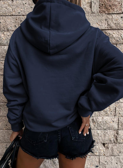SHEWIN Womens Hoodies Casual Long Sleeve Solid Lightweight Hoodie Pullover Tops Soft Loose Hooded Sweatshirt Fall Clothes for Women 2026,US 0-2(XS),Navy Blue