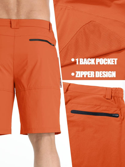 TACVASEN Mens 10" Lightweight Hiking Outdoor Cargo Travel Shorts Quick Dry Casual Breathable Fishing Dress Golf Summer Shorts Orange 32