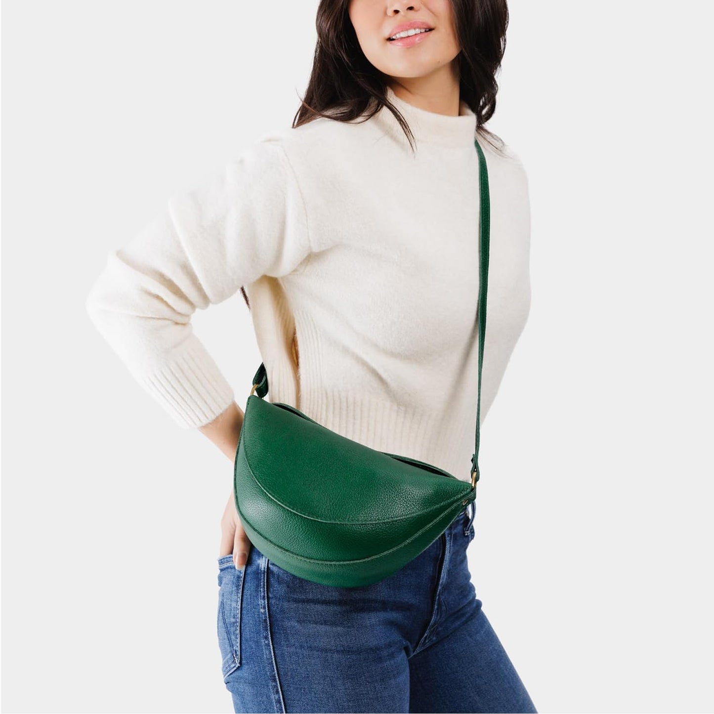 Portland Leather Goods Koala Sling Bag – Leather Sling with Top Magnetic Closure, Interior Pocket & Adjustable Strap – Handmade from the Finest Full-Grain Hides – Large, Bacalar
