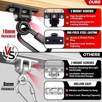X-CUIRASS [Premium] Swing Hanger, Heavy Duty 10MM Solid Swing Set Hardware, Swing Hooks Screws Bolts with Quick Link, Swing Set Bracket for Porch, Playground, Concrete, Wooden