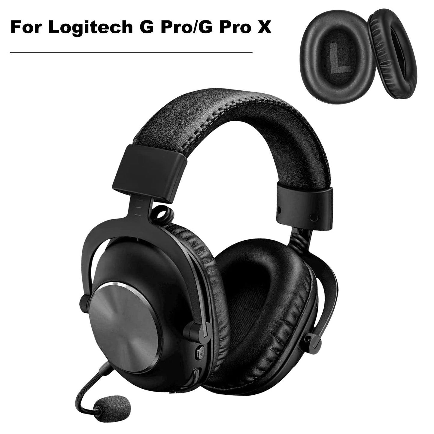 Replacement Earpads for Logitech G Pro/G Pro X Gaming Headset Earpads Earpads for Logitech G Pro/G Pro X Gaming Headset (Leather)