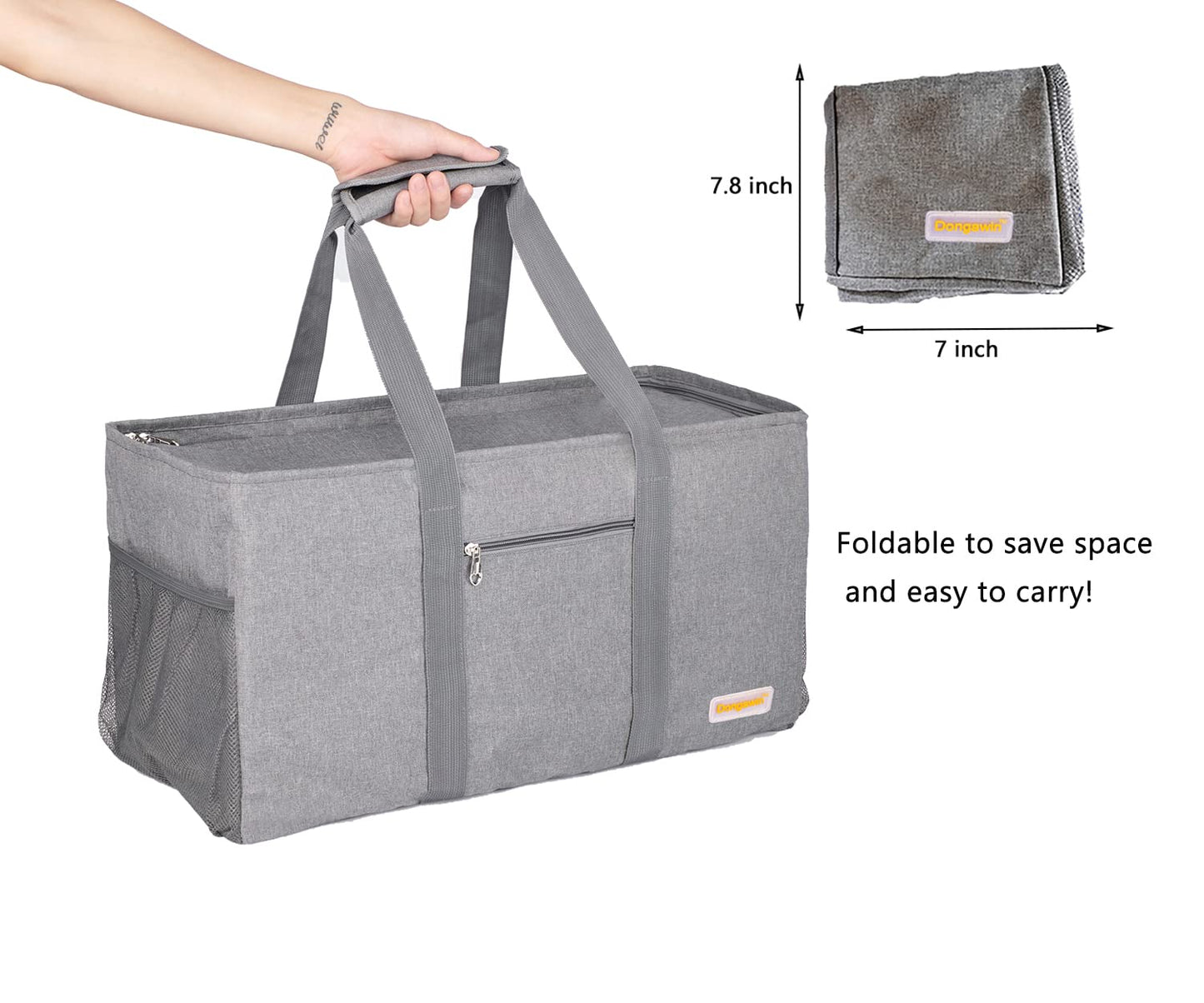 Dongawin Extra Large Utility Tote, Waterproof Beach & Picnic Bag, Foldable & Reusable Storage（2pack）