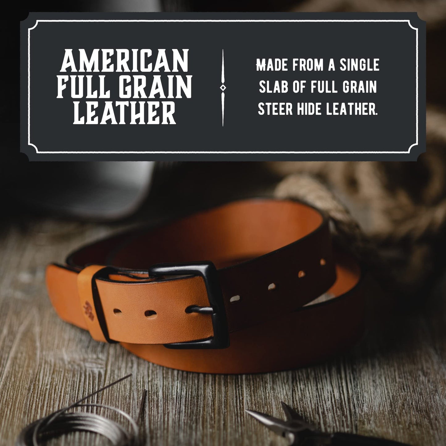 Main Street Forge All American Leather Belt | Made in USA Men's Belt | Mens Belts | Heavy Duty Work | EDC