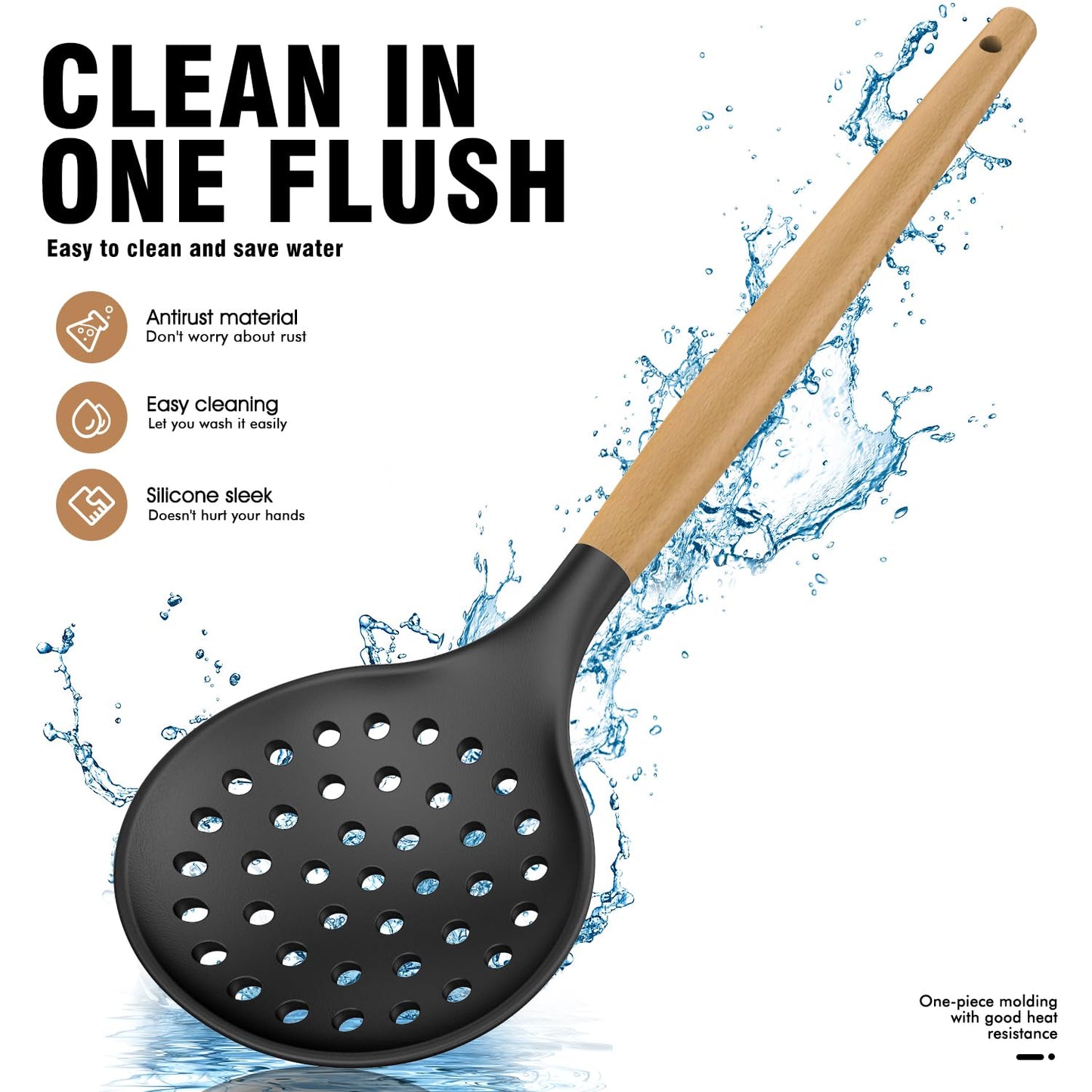 Silicone Cooking Utensils Kitchen Utensil Set - 446°F Heat Resistant Silicone Kitchen Utensils Set, Spatula,Turner Tongs, Spoon, Brush, Whisk,Kitchen Gadgets for Nonstick Cookware, BPA Free (Gray)