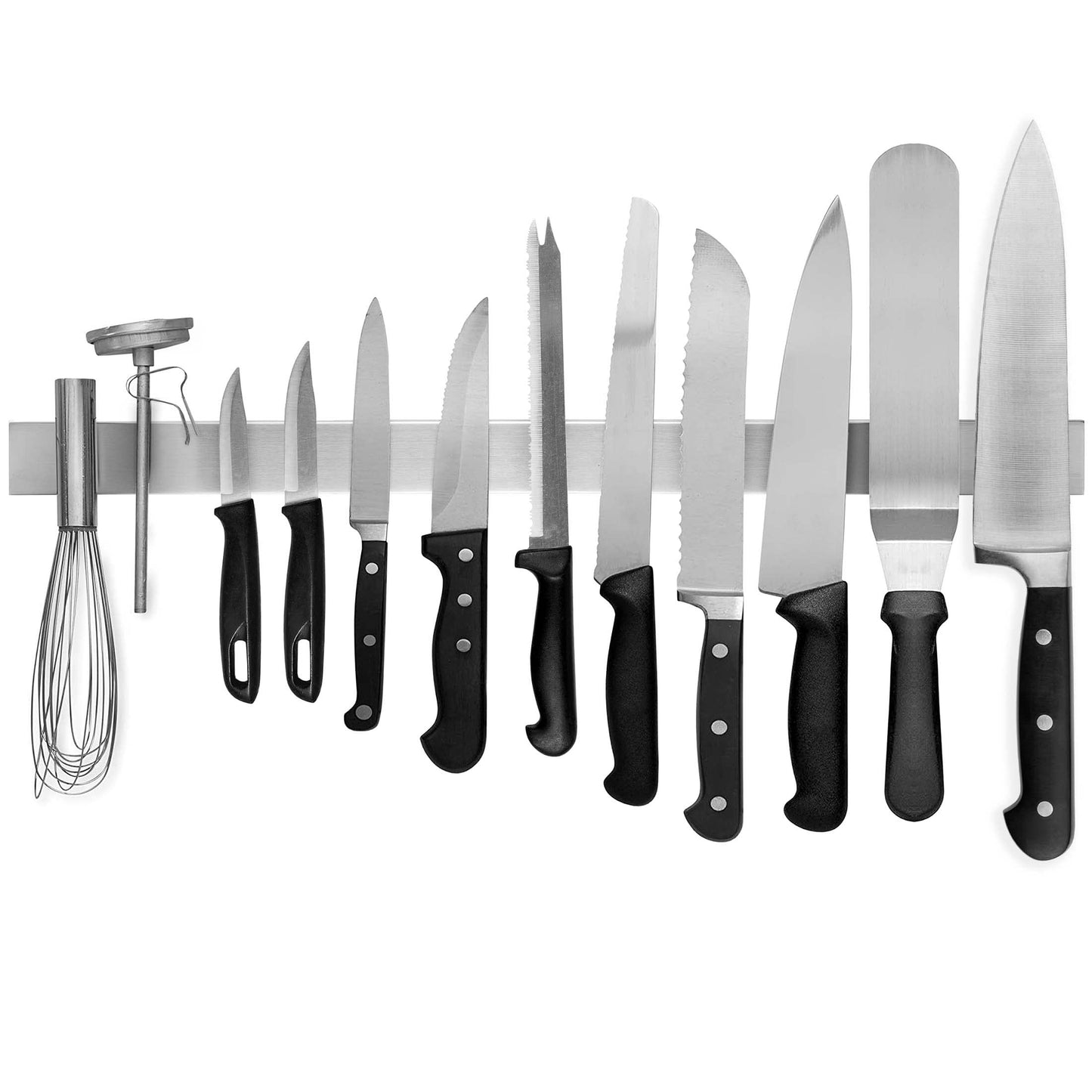 Modern Innovations 12 Inch Stainless Steel Magnetic Knife Bar with Multipurpose Use as Knife Holder, Knife Rack, Knife Strip, Kitchen Utensil Holder, Tool Holder, Art Supply Organizer, Home Organizer