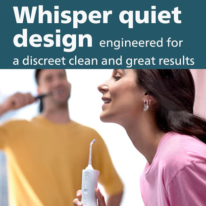 Philips Sonicare Cordless Power Flosser 3000 - Water Flosser with Innovative Quad Stream Technology, Oral Irrigator with 2 Flossing Modes and 3 Pressure Levels, IPX7 Waterproof, White, HX3826/21