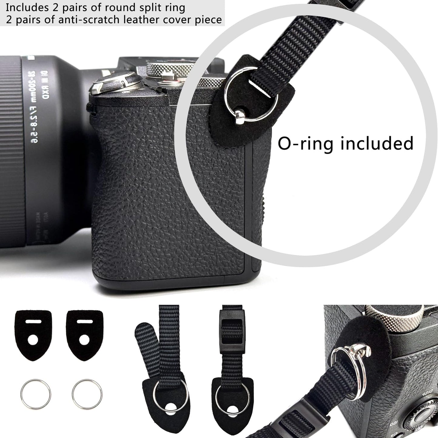 YMTHamaz3 Camera Neck Strap/Thin Camera Strap or Binoculars Strap Black