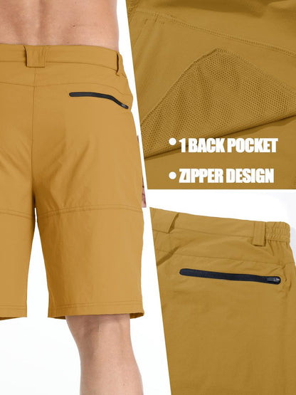 TACVASEN Men's Dress Golf Shorts Cargo Hiking Casual Shorts Lightweight Quick Dry Stretch Tactical Work Fishing with Pockets Turmeric 34