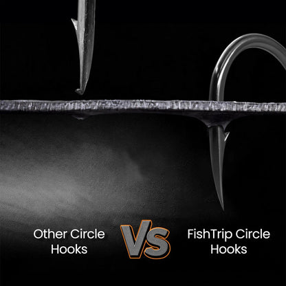 FishTrip 100 Pack Octopus Fishing Hooks - Offset Beak Circle Hooks for Fish Hooks Saltwater & Freshwater, Live Bait Fish Hook for Rigs Catfish, Bass Tuna, Walleye, Trout