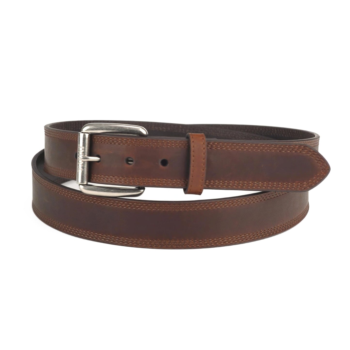 ARIAT Men's Copper Full-Grain Leather Belt with Silver Buckle, 36