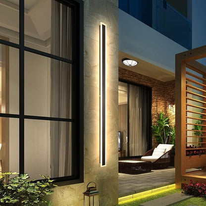 59 Inch Modern Outdoor Wall Light, Dimmable 3000K-6000K Linear Exterior Wall Sconce Ip65 Waterproof Black LED Long Outdoor Wall Mount Lights for House Garage Patio Porch