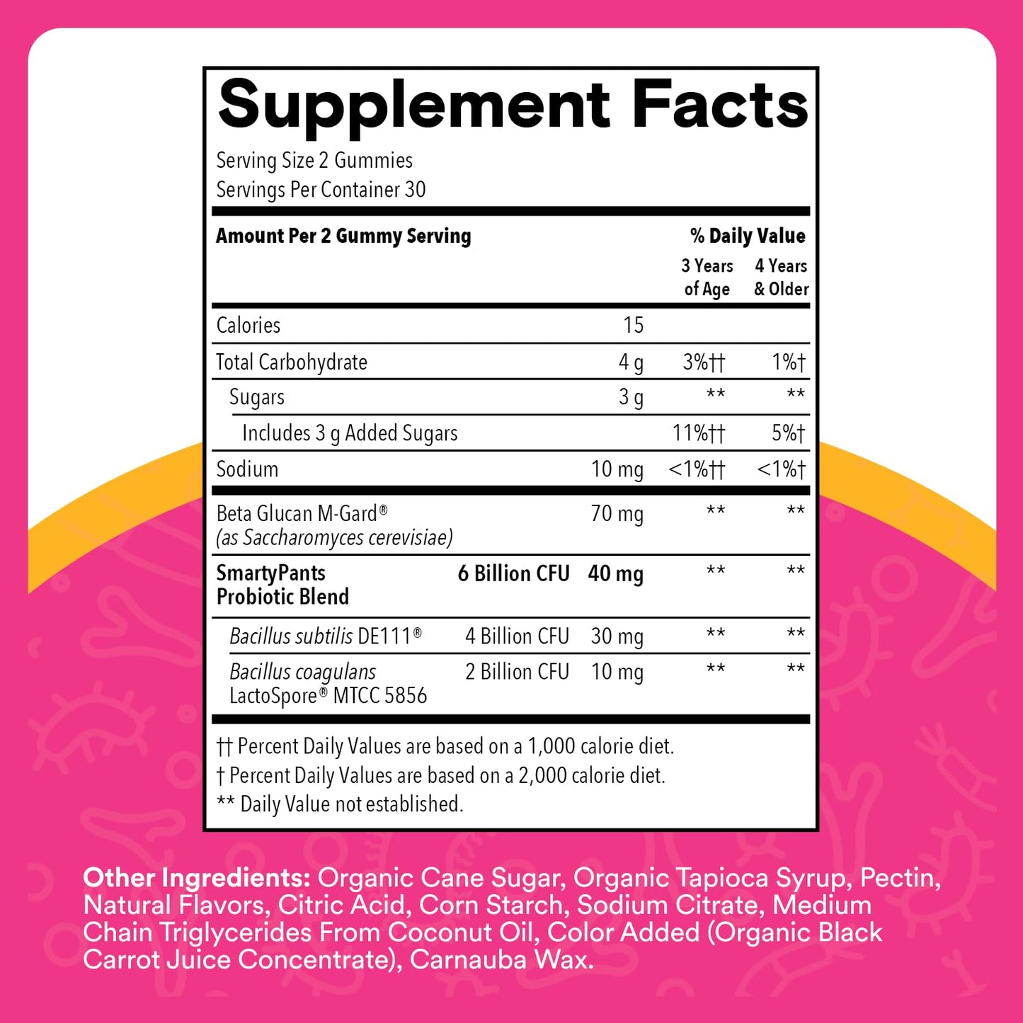 SmartyPants Kids Probiotic & Prebiotic Gummies for Digestive Health: Gut Health Supplement, Clinically Studied Prebiotic for Immune Support, Strawberry, 60 Count (30 Day Supply)