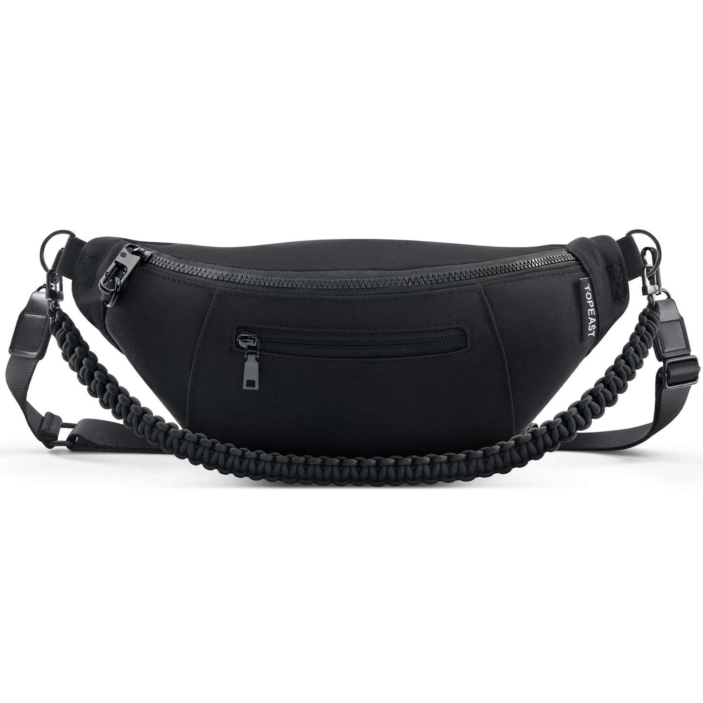 TOPEAST Fanny Pack for Women, Anti-Theft Travel Belt Bag Crossbody Sling Bag Purse with RFID Blocking, Small Fashion Bum Bag with Multiple Pockets for Hiking Walking Sport, Black