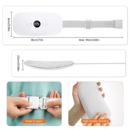 NOWWISH Heating Pad for Period Cramps Pain Relief, Portable Electric Cordless Menstrual Heating Pad Rechargeable with 6 Heat Levels and 6 Massage Modes, Christmas Gifts for Women Teen Girls, Pink