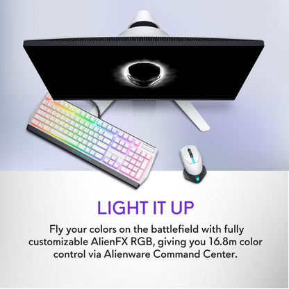 Alienware Wired/Wireless Gaming Mouse AW610M - 16000 DPI Optical Sensor, 350 Hour Rechargeable Battery, 7 Buttons, 3-ZONE 16.8m AlienFX RGB Lighting, Ergonomic - Dark Side of the Moon