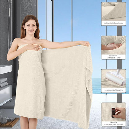 Extra Large Bath Towel Set of 4, Oversized Bath Sheet Super Soft Highly