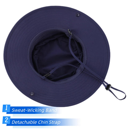 Connectyle UPF 50+ UV Protection Sun Hat for Men Women Waterproof Bucket Hat for Fishing Hiking Camping Safari Hat Navy Blue