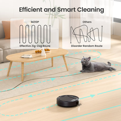 Lefant M210P Robot Vacuum Cleaner, Super Thin, Powerful Suction, Quiet, Self-Charging, Ideal for Pet Owners, Cleans Hard Floors to Medium-Pile Carpets, 120 Mins Runtime, APP/WiFi/Alexa Control, Gray