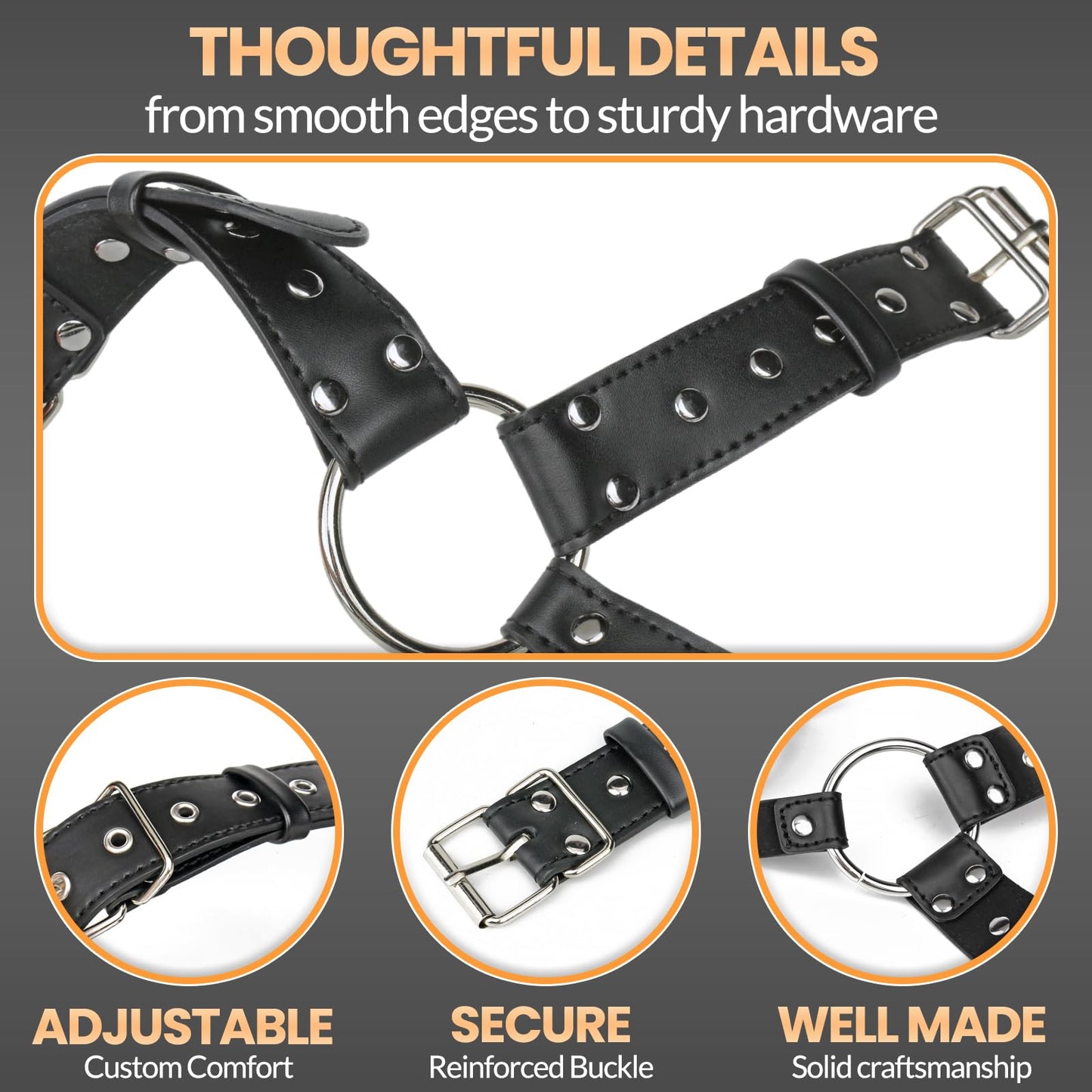 Men's PU Leather Chest Harness Belt, Adjustable Body Harness Belt for Men, Male Punk Chest Shoulder Harness for Party and Cosplay X024