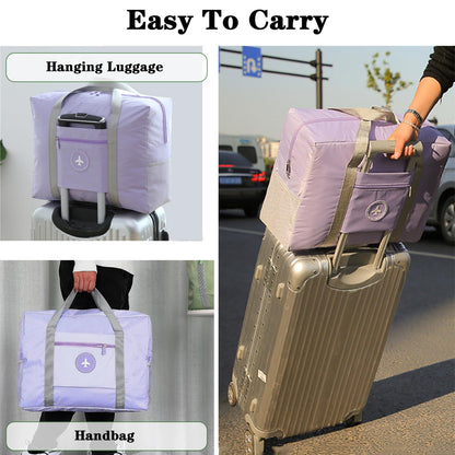 Travel Bag for Women Foldable Duffle Bag Spirit Airlines Personal Item Carry On Tote Lightweight Sports Gym Tote Weekender Overnight Bag (Purple)