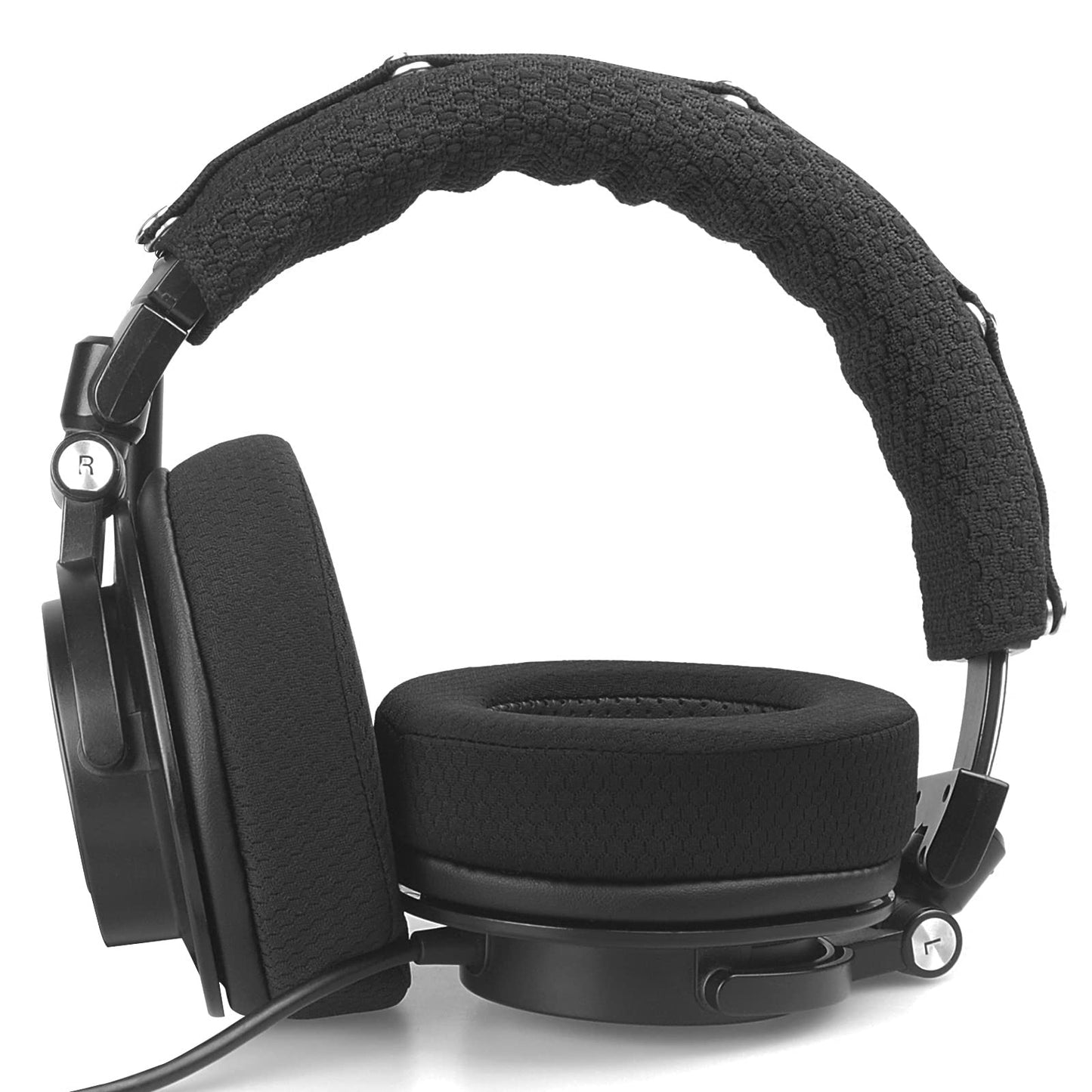 Upgraded Replacement Earpads Cushions for HyperX Cloud/Alpha, Audio Technica M50X/M40X, Turtle Beach Stealth 400/600 & More - Ear Pads with Breathable Mesh Fabric/Added Thickness/Memory Foam