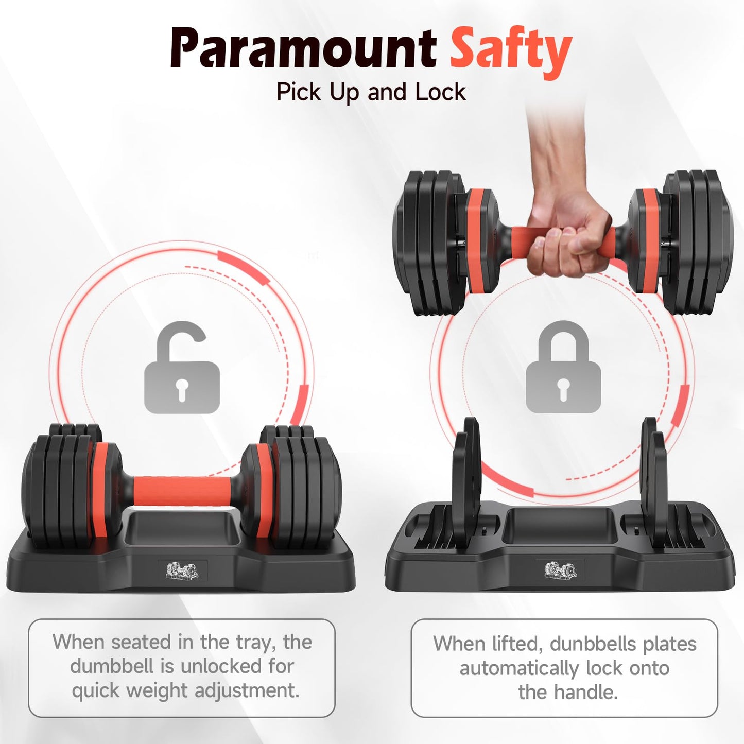25LB 55LB Adjustable Dumbbells Set, 5LB to 25LB Dumbbell Pair,15LB to 55LB Weight Set of 2, Home Gym 50lbs/110lbs, Anti-Slip Handle for Exercise Equipment