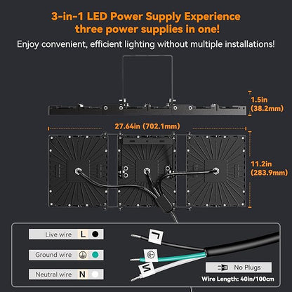 480W LED Outdoor Flood Light, 48000LM Super Bright Stadium Light, 6000K Daylight White, IP66 Waterproof 3 Heads Adjustable Outdoor Floodlights for Patios, Street, Parking Lots