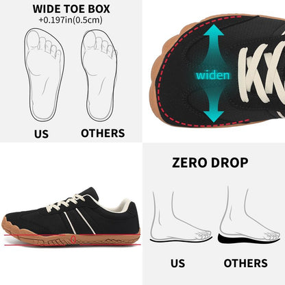 Grand Attack Barefoot Shoes Women,Wide Toe Box Minimalist Zero Drop Walking Shoes Lightweight Cross Training Trail Running Wrestling Weightlifting Fitness Barefoot Gym Sneakers Blackk Size 9