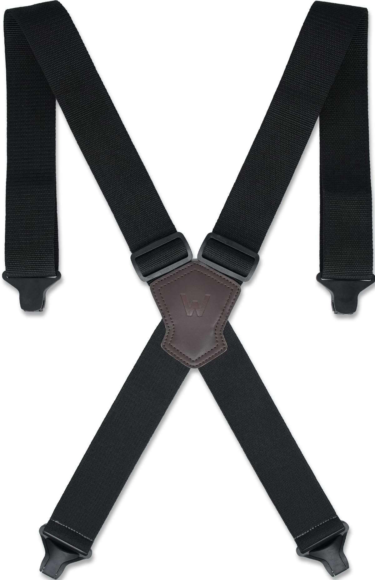 WELKINLAND Ultralight Clip-on Suspenders, 2 Inch Suspenders for Men, Strong X-back Suspenders, Black Suspender Men, Work Suspender for Pants, Mens Suspender for Seniors