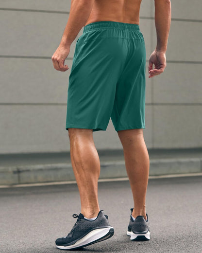G Gradual Men's Athletic Running Shorts with Zipper Pockets Quick Dry 7"/ 5"/ 9" Workout Gym Shorts for Basketball Hiking(Rainforest Green,9XL-New)