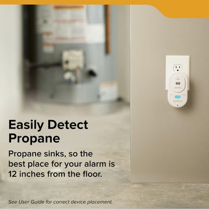 Kidde Carbon Monoxide + Explosive Gas, Natural Gas & Propane Alarm, Plug-in with AA Battery Backup, Digital Backlit Display, 85 dB Alarm, Rotating Plug, LED Status Indicators, 5th Edition, COPDLG