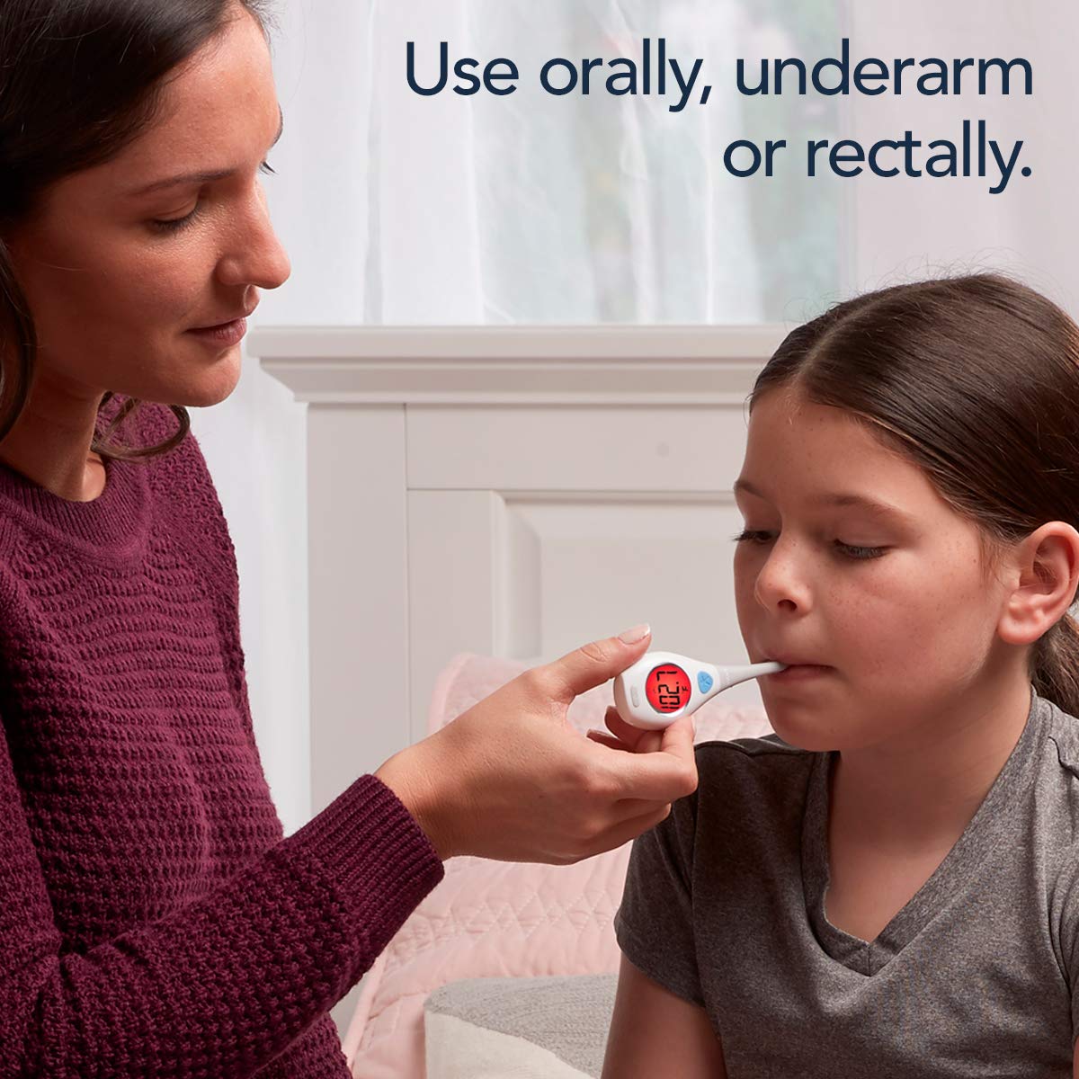 Vicks RapidRead Digital Thermometer, Temperature Readings in 2 Seconds, Use as Oral Thermometer, Baby Rectal Thermometer or Under The Arm, Water Resistant